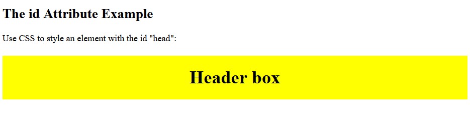 The id Attribute Example