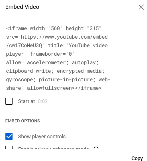 example youtube iframe