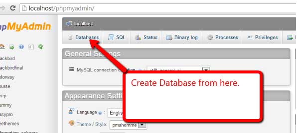 how to  create database