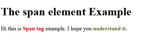 The span element Example