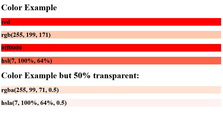 Html Color exaple