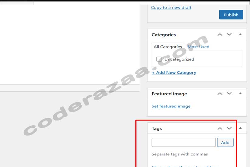 add tag in wordpress