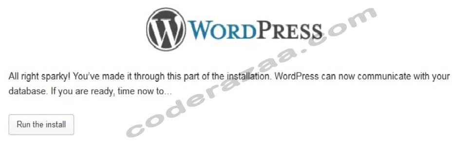 run wp install