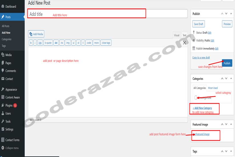 steps to add new post in wordpress